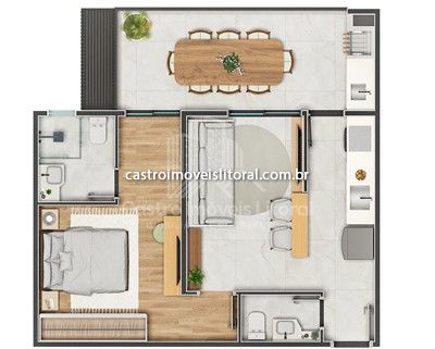 Apartamento Porto Novo 1 dormitorios 1 vagas na garagem
